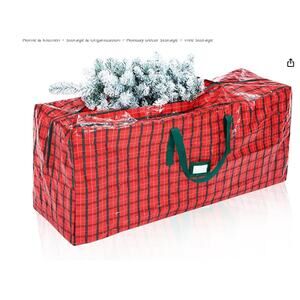 Christmas Tree Storage Bag, Reinforced Handles & Zipper, Heavy Duty w/Label Slot